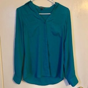 Express Long Sleeve Button-Down Blouse